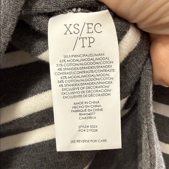 CAbi Charcoal and White Striped Lace-Up Hoodie
XS - Picture 7 of 7